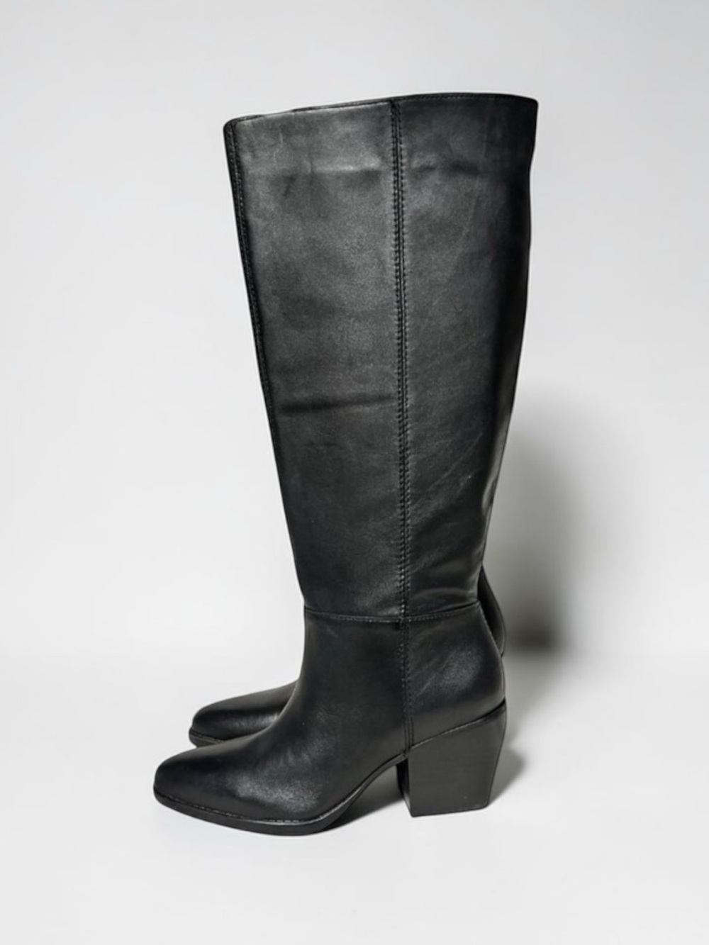 🌻NEW Naturalizer Fae Tall Black Leather Boots Size 7.5M (Wide Calf)